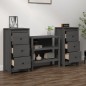 vidaXL Aparadores 2 uds madera maciza de pino gris 40x35x80 cm