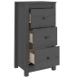 vidaXL Aparadores 2 uds madera maciza de pino gris 40x35x80 cm