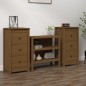 vidaXL Aparadores 2 uds madera maciza de pino marrón miel 40x35x80 cm vidaXL Aparadores 2 uds madera maciza de pino marrón miel 40x35x80 cm