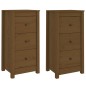 vidaXL Aparadores 2 uds madera maciza de pino marrón miel 40x35x80 cm vidaXL Aparadores 2 uds madera maciza de pino marrón miel 40x35x80 cm