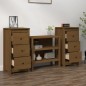 vidaXL Aparadores 2 uds madera maciza de pino marrón miel 40x35x80 cm vidaXL Aparadores 2 uds madera maciza de pino marrón miel 40x35x80 cm