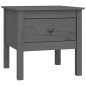 vidaXL Mesa auxiliar 2 uds madera maciza de pino gris 50x50x49 cm