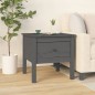 vidaXL Mesa auxiliar 2 uds madera maciza de pino gris 50x50x49 cm