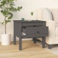 vidaXL Mesa auxiliar 2 uds madera maciza de pino gris 50x50x49 cm