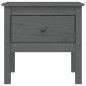 vidaXL Mesa auxiliar 2 uds madera maciza de pino gris 50x50x49 cm