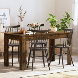 vidaXL Mesa comedor madera contrachapada roble ahumado 140x74,5x76 cm