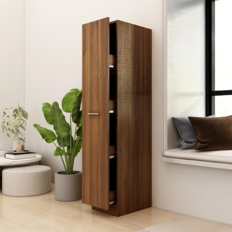 vidaXL Armario boticario contrachapado marrón roble 30x42,5x150 cm