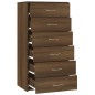 vidaXL Aparador con 6 cajones contrachapado roble marrón 50x34x96 cm vidaXL Aparador con 6 cajones contrachapado roble marrón 50x34x96 cm