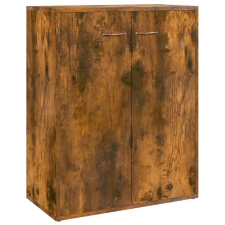 vidaXL Aparador madera contrachapada color roble ahumado 60x30x75 cm