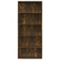 vidaXL Estantería 5 baldas contrachapada roble ahumado 80x30x189 cm vidaXL Estantería 5 baldas contrachapada roble ahumado 80x30x189 cm