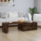 vidaXL Mesa de centro madera contrachapada roble ahumado 150x50x35 cm vidaXL Mesa de centro madera contrachapada roble ahumado 150x50x35 cm