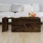 vidaXL Mesa de centro madera contrachapada roble ahumado 150x50x35 cm vidaXL Mesa de centro madera contrachapada roble ahumado 150x50x35 cm