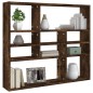 vidaXL Estantería de pared contrachapada roble ahumado 90x16x78 cm vidaXL Estantería de pared contrachapada roble ahumado 90x16x78 cm