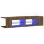 vidaXL Mueble de TV con luces LED marrón roble 135x39x30 cm vidaXL Mueble de TV con luces LED marrón roble 135x39x30 cm
