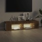 vidaXL Mueble de TV con luces LED marrón roble 135x39x30 cm vidaXL Mueble de TV con luces LED marrón roble 135x39x30 cm
