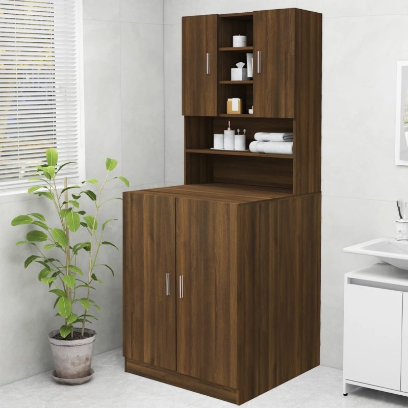 vidaXL Armario para lavadora color roble marrón 70,5x25,5x90 cm vidaXL Armario para lavadora color roble marrón 70,5x25,5x90 cm
