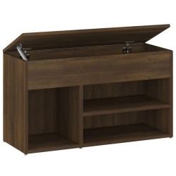 vidaXL Banco zapatero madera contrachapada roble marrón 80x30x45 cm