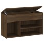 vidaXL Banco zapatero madera contrachapada roble marrón 80x30x45 cm