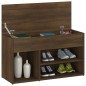 vidaXL Banco zapatero madera contrachapada roble marrón 80x30x45 cm