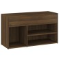 vidaXL Banco zapatero madera contrachapada roble marrón 80x30x45 cm