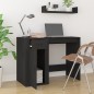 vidaXL Escritorio de madera contrachapada negro 100x49x75 cm