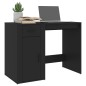 vidaXL Escritorio de madera contrachapada negro 100x49x75 cm