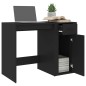 vidaXL Escritorio de madera contrachapada negro 100x49x75 cm
