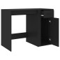 vidaXL Escritorio de madera contrachapada negro 100x49x75 cm