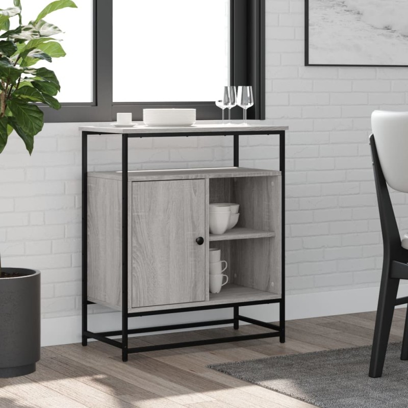 vidaXL Aparador de madera de ingeniería gris Sonoma 90x34x80 cm vidaXL Aparador de madera de ingeniería gris Sonoma 90x34x80 cm