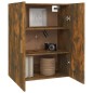 vidaXL Armario colgante de pared roble ahumado 69,5x34x90 cm vidaXL Armario colgante de pared roble ahumado 69,5x34x90 cm