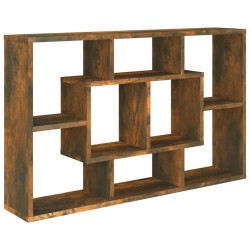 vidaXL Estantería de pared contrachapada roble ahumado 85x16x52,5 cm