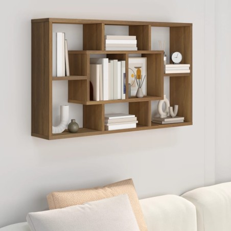 vidaXL Estantería de pared contrachapada roble marrón 85x16x52,5 cm