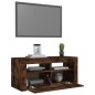 vidaXL Mueble de TV con luces LED roble ahumado 90x35x40 cm