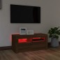 vidaXL Mueble de TV con luces LED roble marrón 90x35x40 cm vidaXL Mueble de TV con luces LED roble marrón 90x35x40 cm