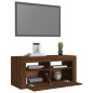 vidaXL Mueble de TV con luces LED roble marrón 90x35x40 cm vidaXL Mueble de TV con luces LED roble marrón 90x35x40 cm