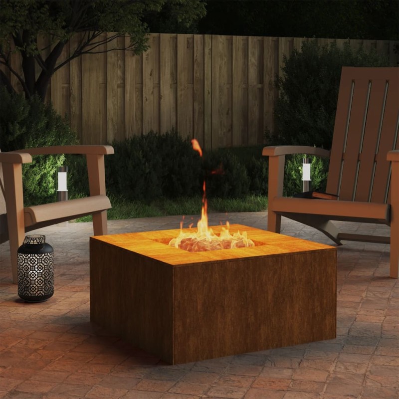 vidaXL Brasero de acero corten 60x60x30 cm vidaXL Brasero de acero corten 60x60x30 cm