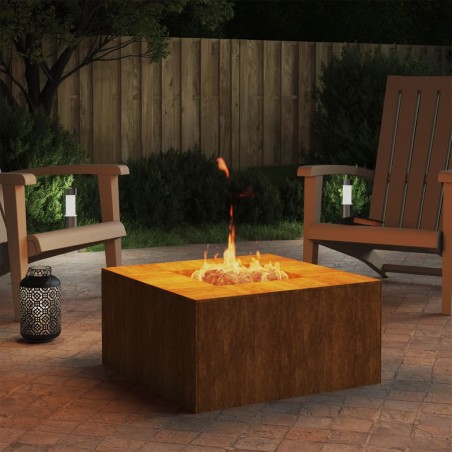 vidaXL Brasero de acero corten 60x60x30 cm 
