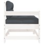 vidaXL Sillones de jardín con cojines 2 uds madera maciza pino blanco