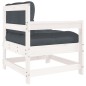 vidaXL Sillones de jardín con cojines 2 uds madera maciza pino blanco
