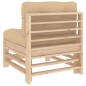 vidaXL Sofá central con cojines madera maciza de pino vidaXL Sofá central con cojines madera maciza de pino