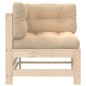 vidaXL Sofás esquineros con cojines 2 uds madera maciza de pino vidaXL Sofás esquineros con cojines 2 uds madera maciza de pino