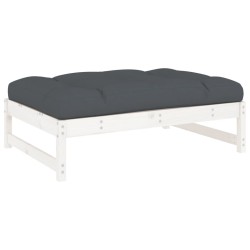 vidaXL Taburete de jardín madera maciza de pino blanco 120x80 cm