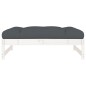 vidaXL Taburete de jardín madera maciza de pino blanco 120x80 cm vidaXL Taburete de jardín madera maciza de pino blanco 120x80 cm