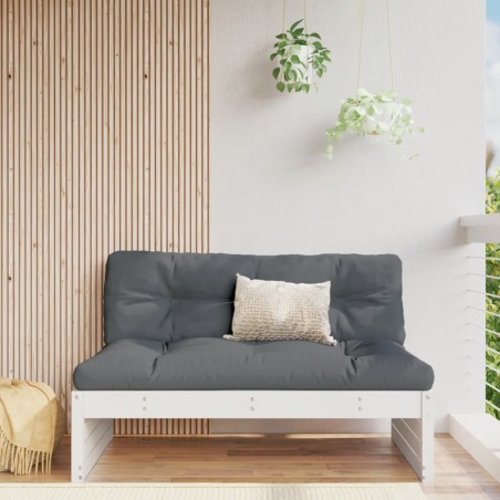 vidaXL Sofá central madera maciza de pino blanco 120x80 cm
