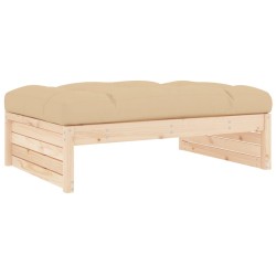 vidaXL Taburete de jardín madera maciza de pino 120x80 cm