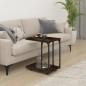 vidaXL Mesa auxiliar con ruedas madera roble ahumado 50x35x55,5 cm