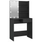 vidaXL Tocador con LED negro 74,5x40x141 cm 