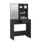 vidaXL Tocador con LED negro 74,5x40x141 cm 