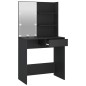 vidaXL Tocador con LED negro 74,5x40x141 cm 
