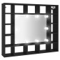 vidaXL Mueble con espejo y luces LED negro 91x15x76,5 cm vidaXL Mueble con espejo y luces LED negro 91x15x76,5 cm